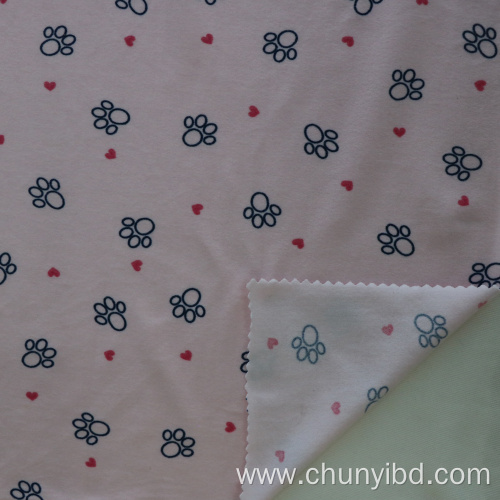 Lovely Design Stretchy Mixed Fabric Poly92% SP8% Printed Peach Single Jersey Fabric For Baby/Kids Sleepwear